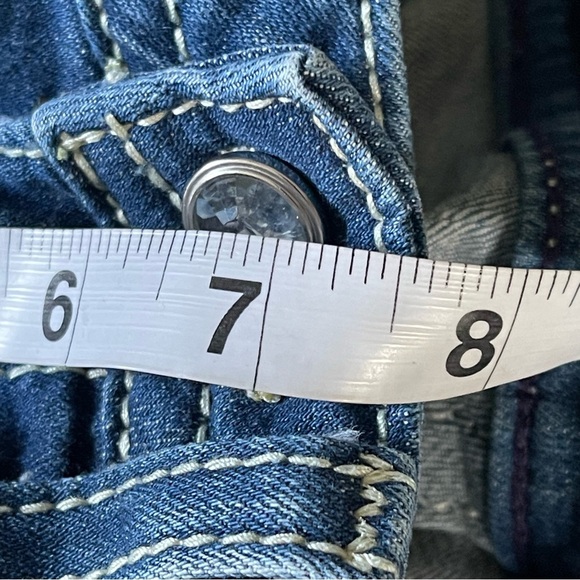 Vigoss Kendra Bootcut Jeans Size 25 Embroidered Mid Rise Denim flap pocket - Picture 11 of 11